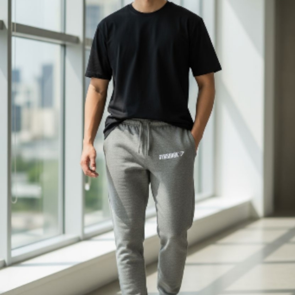 Gymshark Men's Heather Gray Zip Ankle Joggers Size M